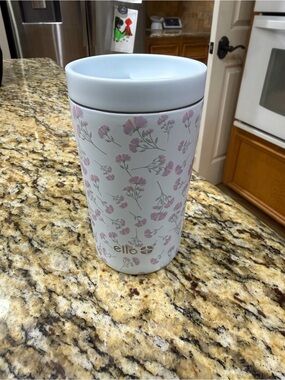 Ello Floral Insulated Travel Tumbler in Light Blue and Pink